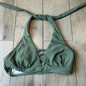 SHEIN Olive Green Halter Bikini Top